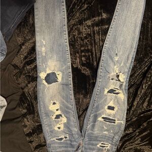 Distressed Blue Jeans